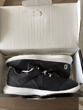 FootJoy Men's Black and White Slip-On Athletic Sneakers